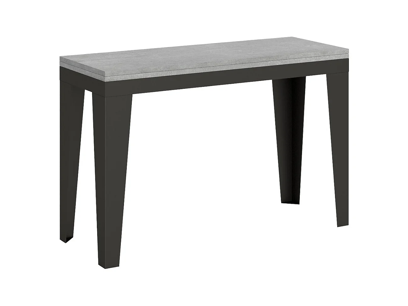 Console extensible double plateau 120x45-90 ou 120-200x45-90 Klamer-Couleur Gris ciment-Largeur 200 cm