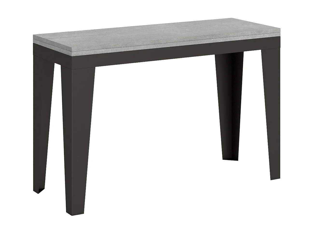 Console extensible double plateau 120x45-90 ou 120-200x45-90 Klamer-Couleur Gris ciment-Largeur 200 cm