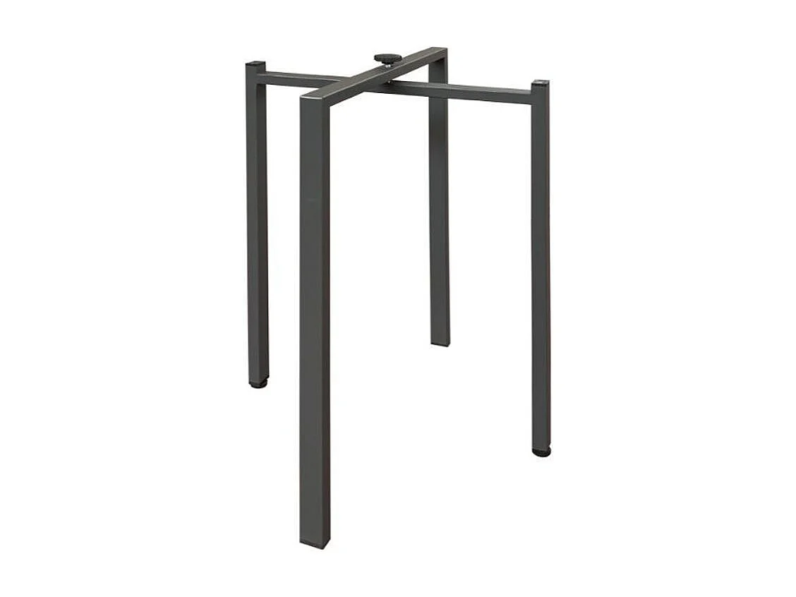 Console extensible design bois et acier anthracite Konta 90x40-196 ou 90x40-300-Couleur Gris ciment-Support 4 pieds-5 rallonges fines