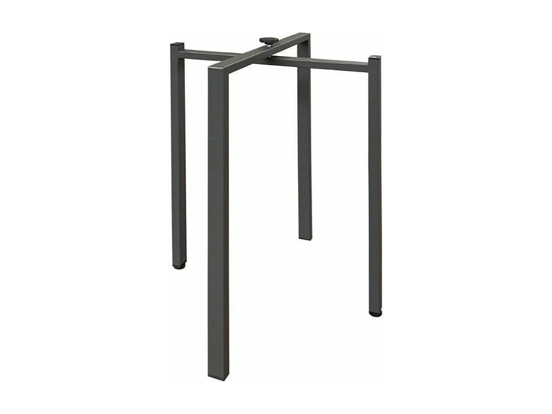 Console extensible design bois et acier anthracite Konta 90x40-196 ou 90x40-300-Couleur Gris ciment-Support 4 pieds-3 rallonges épaisses