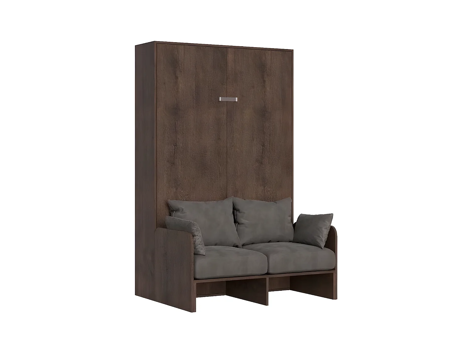 Lit escamotable vertical noyer avec canapé tissu Bounto 140x190 de tissu-Couleur Microfibre 07