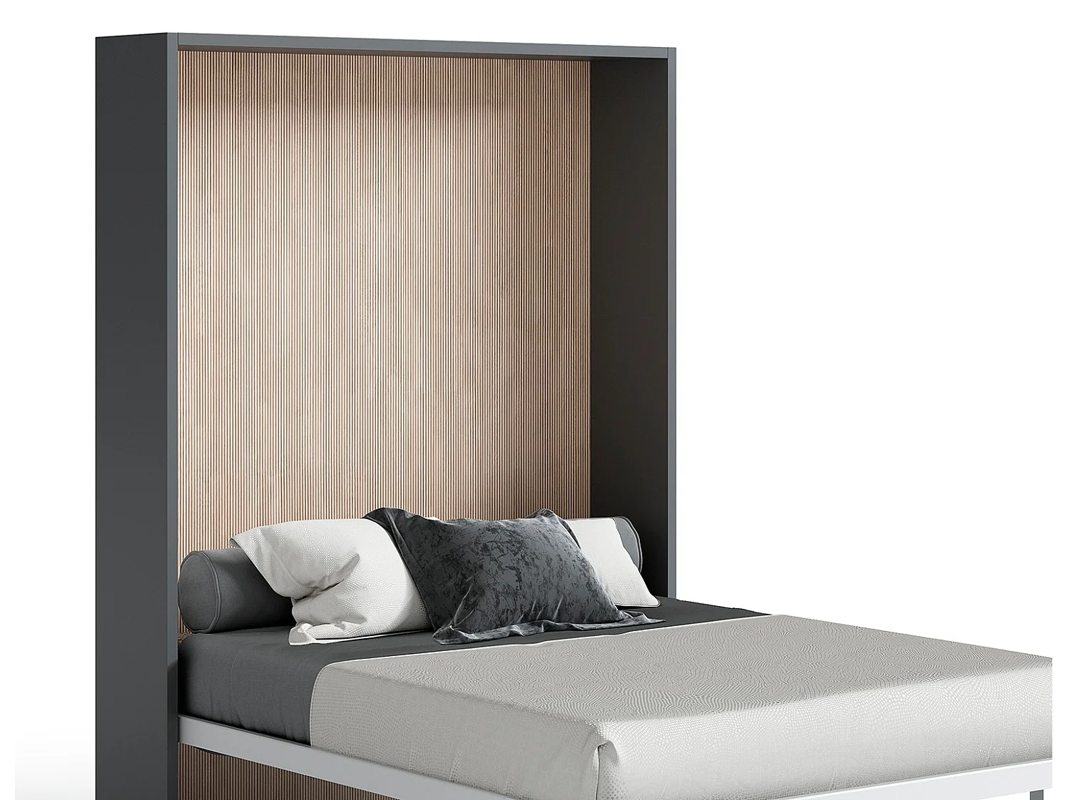 Lit escamotable vertical Banila-Chêne clair-160x200