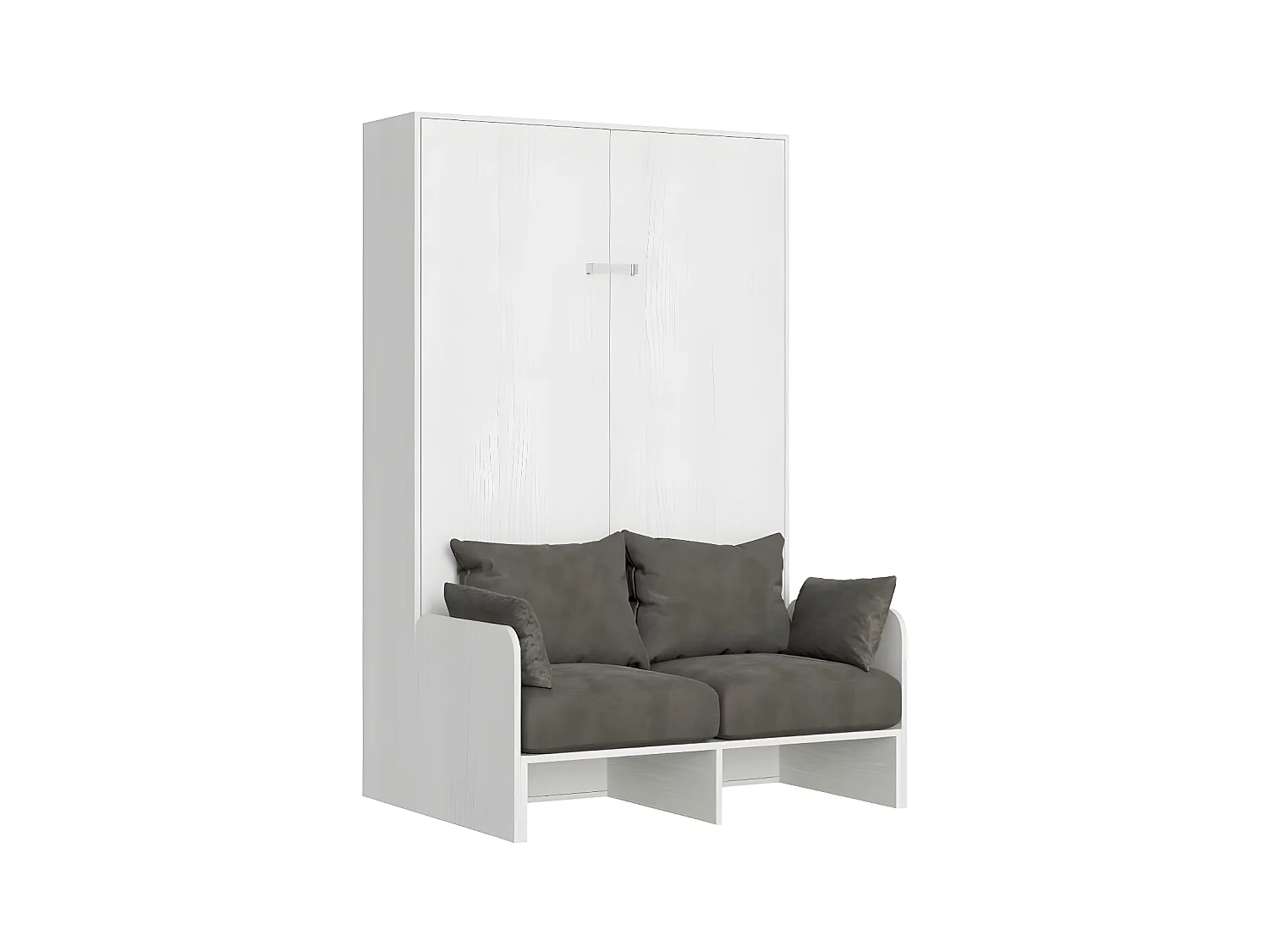 Lit escamotable vertical blanc avec canapé tissu Bounto 140x190 de tissu-Canapé 12
