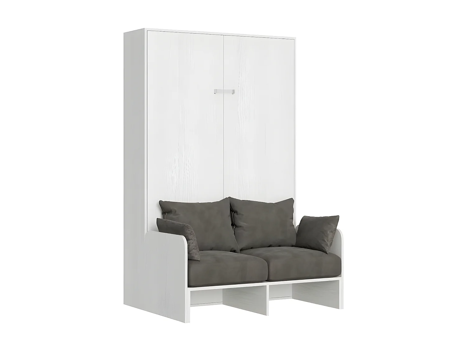 Lit escamotable vertical blanc avec canapé tissu Bounto 140x190 de tissu-Canapé 12