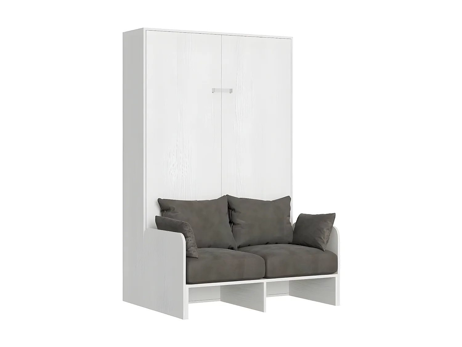 Lit escamotable vertical blanc avec canapé tissu Bounto 140x190 de tissu-Canapé 21