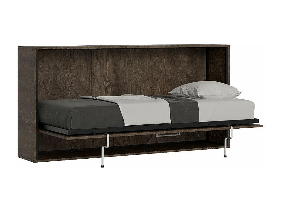 Cama abatible horizontal Bounto nogal 85x185 cm-