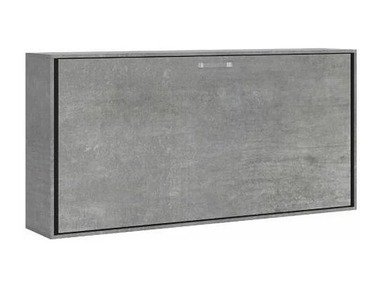 Lit escamotable horizontal gris ciment Bounto 85x185-1 matelas 85x185cm