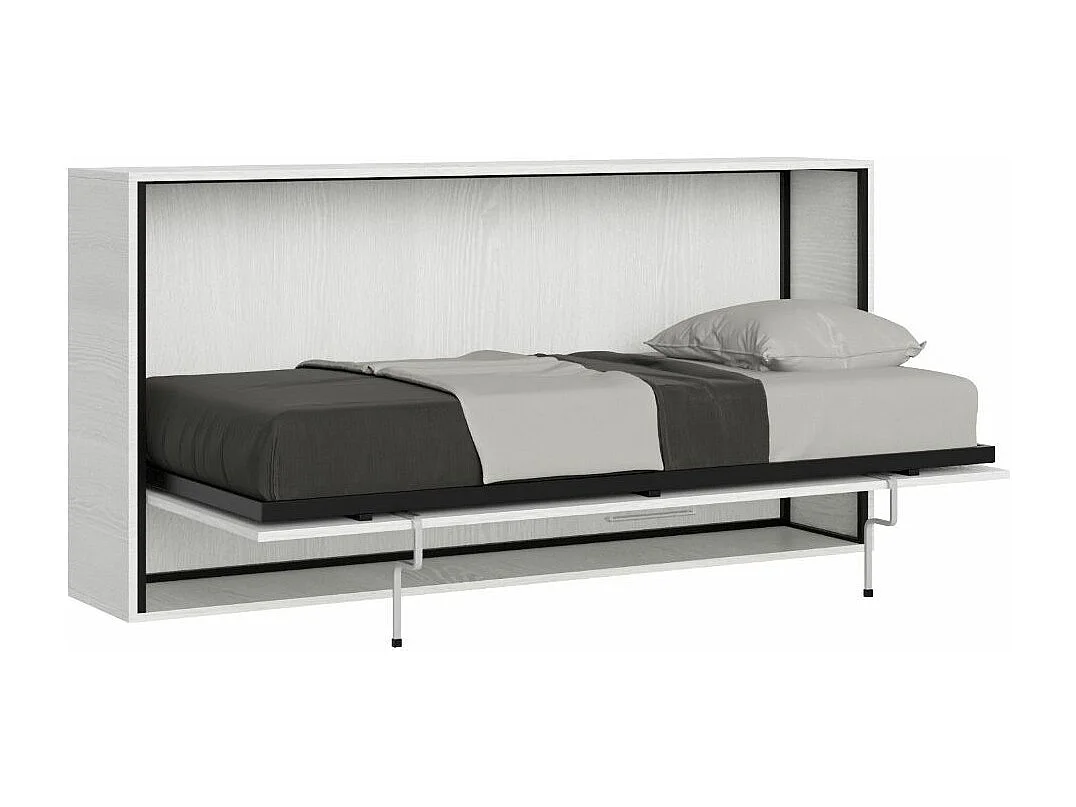 Lit escamotable horizontal blanc Bounto 85x185-