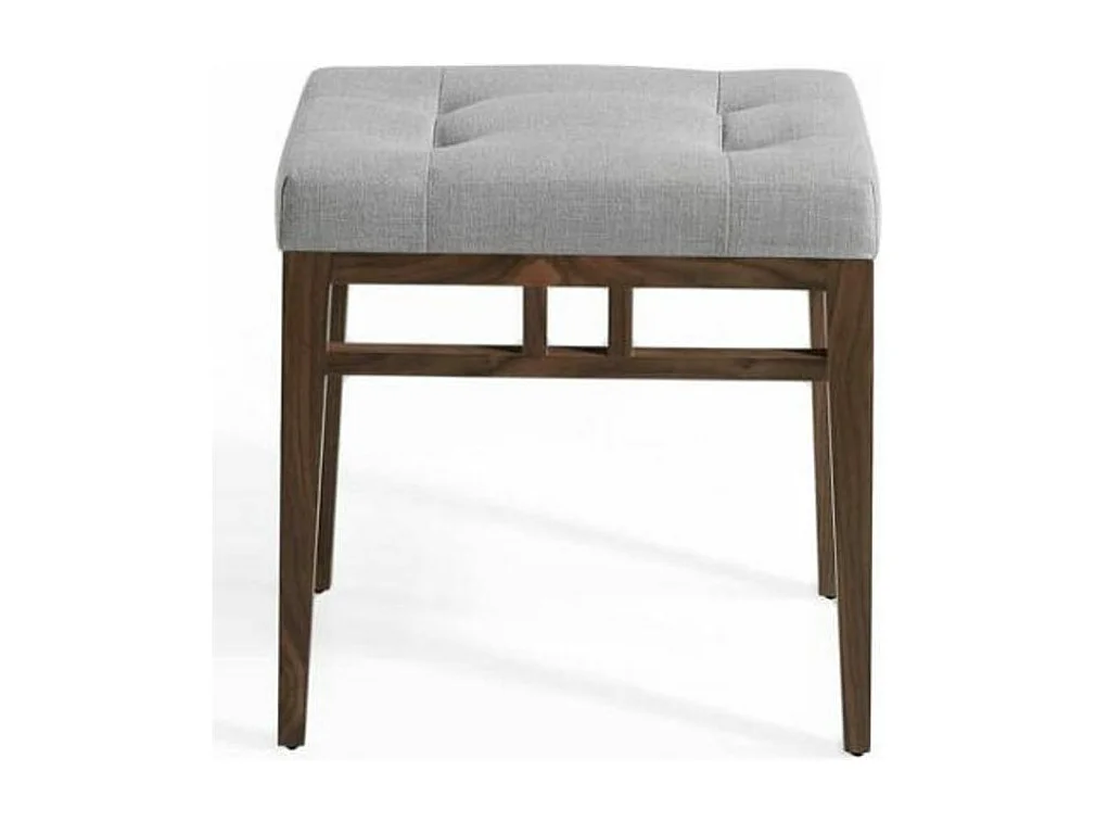 Tabouret capitonné tissu et pieds bois plaqué noyer Panagagora-Couleur DUO 01