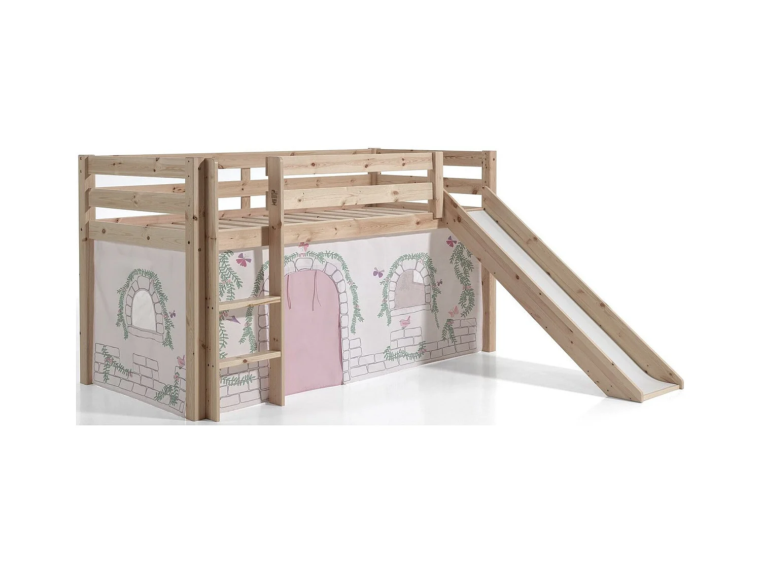Pack - Lit Enfant Toboggan & Tente "Pino Birdy" Naturel