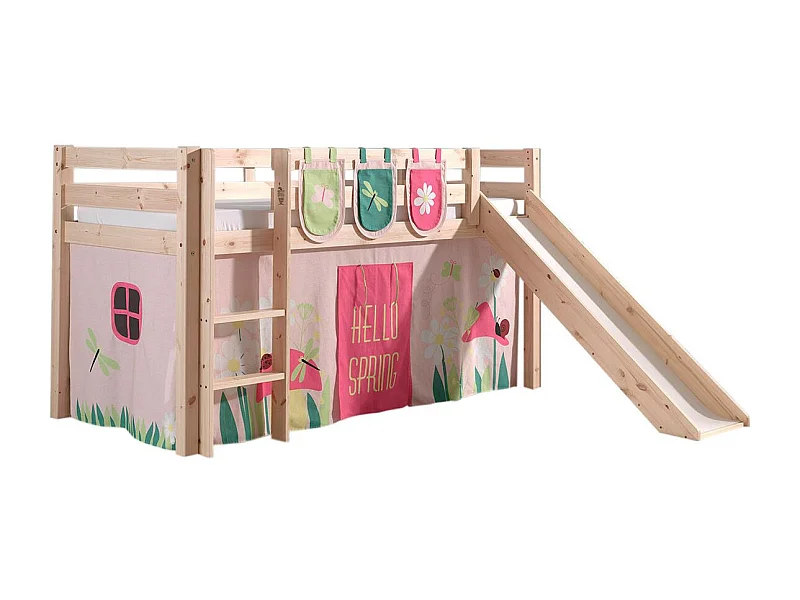 Pack - Lit Enfant Toboggan, Tente & 3 Pochettes "Pino Spring" Naturel