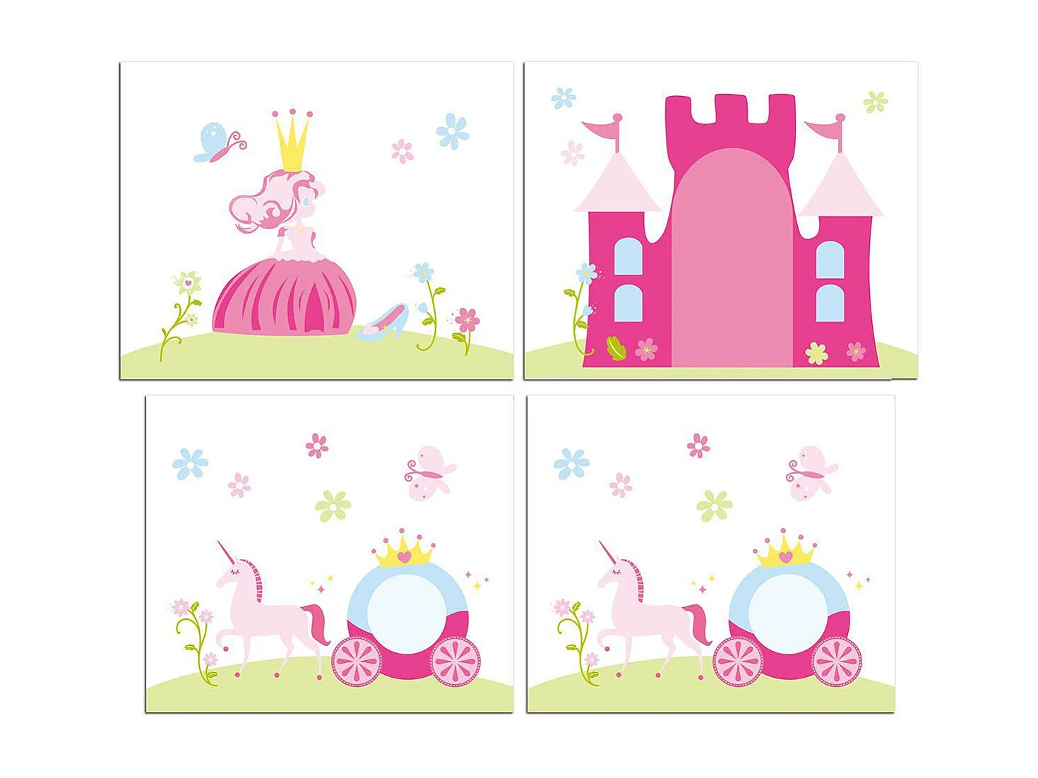 Pack - Lit Enfant Toboggan, Tente & 3 Pochettes "Pino Princesse" Blanc