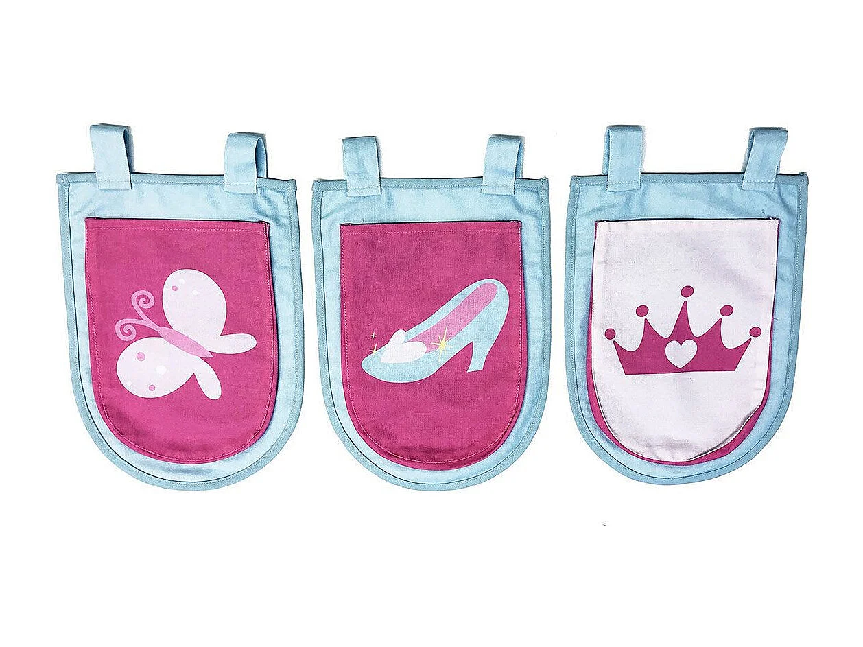 Pack - Lit Enfant Toboggan, Tente & 3 Pochettes "Pino Princesse" Blanc