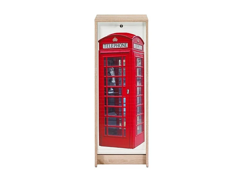 London Boost bedrukte gordijnmap van natuurlijk eikenhout