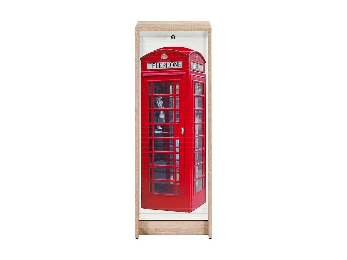 Classeur à rideau chêne naturel imprimé London Boost