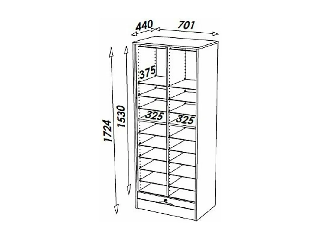Armoire de bureau à rideau large blanc Office 172cm