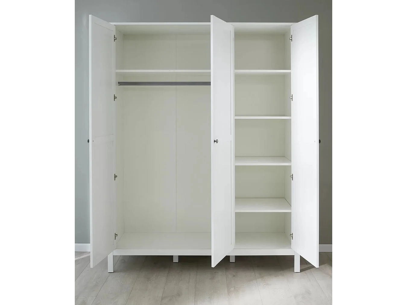 Armoire enfant 3 portes mélaminé blanc Leone