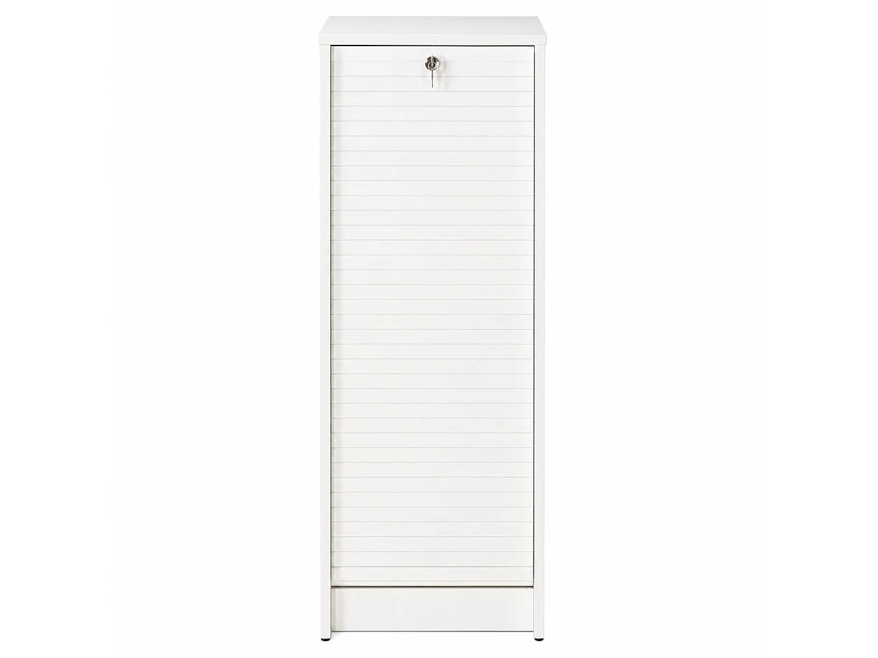 Classeur à rideau blanc BOSTA 104cm – Meuble de rangement sécurisé 5 niches avec serrure-Façade Impression fée