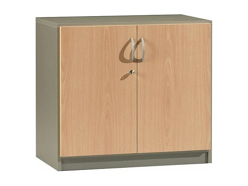 Kantoormeubel met 2 deuren, licht beuken en grijs Wirma