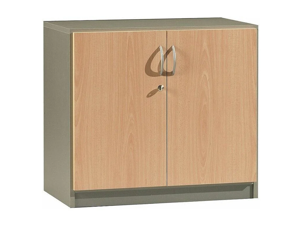 Kantoormeubel met 2 deuren, licht beuken en grijs Wirma