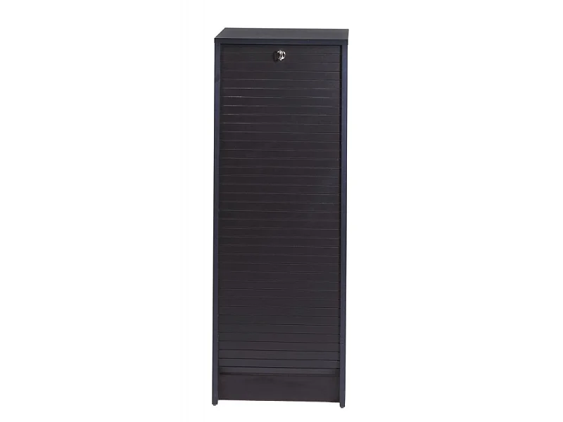 Classeur à rideau noir BOSTA 104cm – Meuble de rangement sécurisé 5 niches avec serrure-Façade Impression cabine London