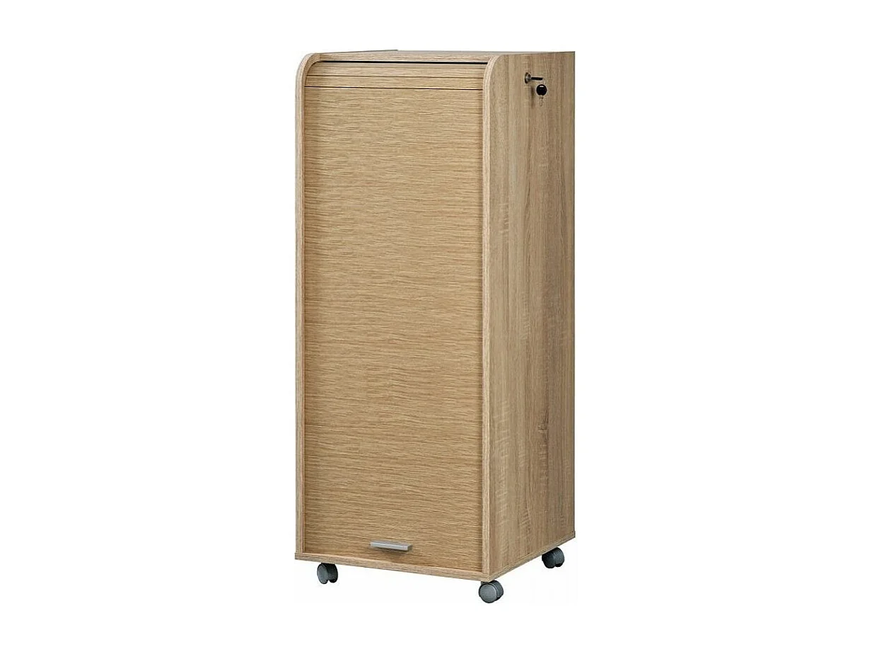 Grote gordijnkast met 3 laden in licht hout Orga 108 cm