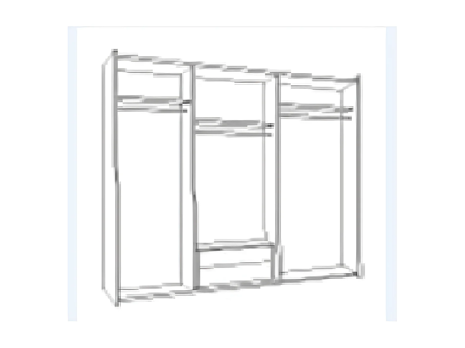 Armoire de chambre 4 portes 2 avec miroirs laqué beige et doré Savana 181cm