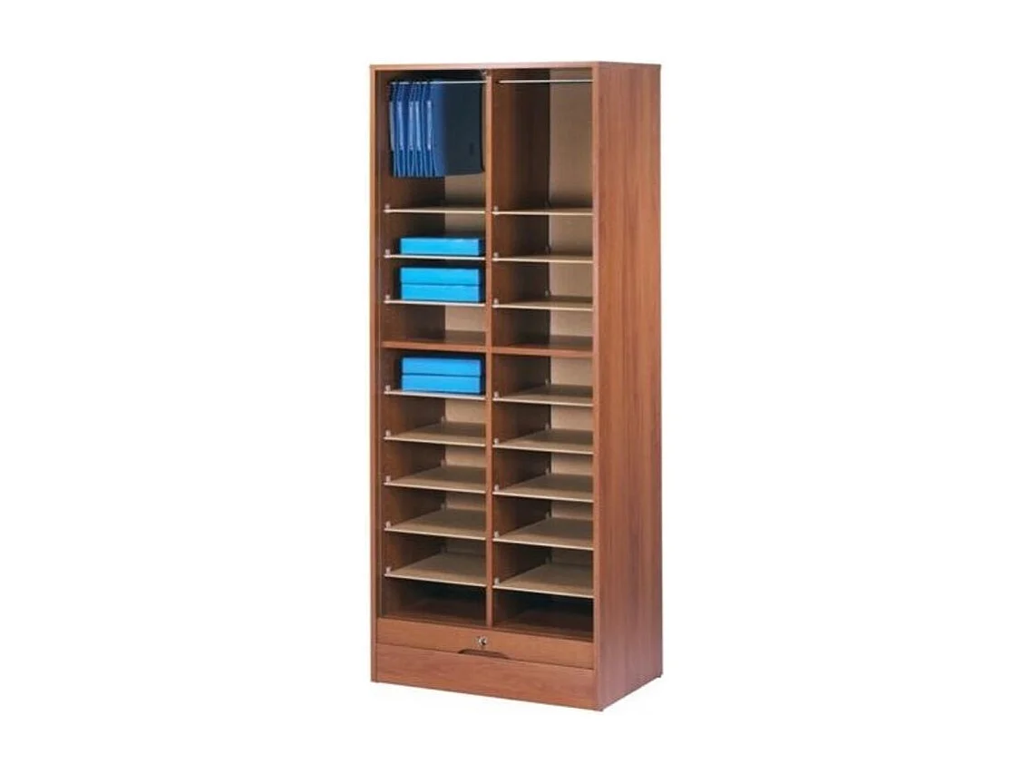 Armoire de bureau à rideau large merisier Office 172cm