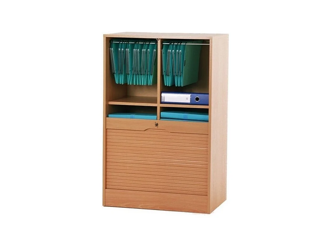 Classeur à rideau large hêtre Office 108cm