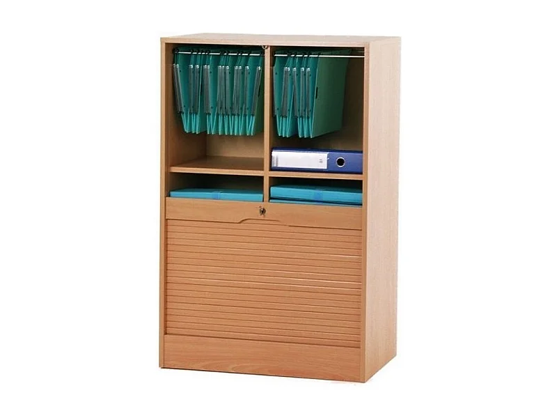 Classeur à rideau large hêtre Office 108cm