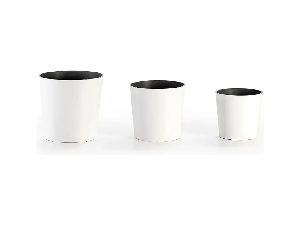 Cache pot résine blanc - Lot de 3