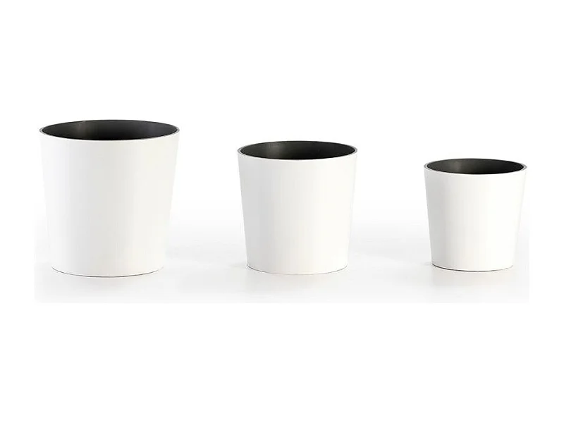 Cache pot résine blanc - Lot de 3