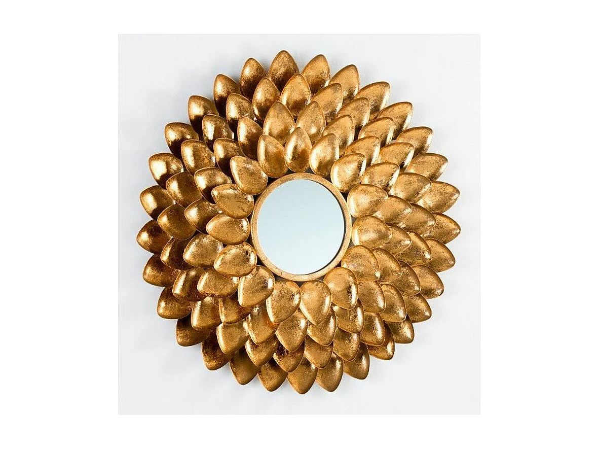 Ronde wandspiegel in goud metaal en glas Cailly D 73 cm