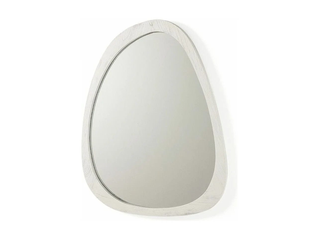 Espejo de pared de madera ovalado blanco Blac