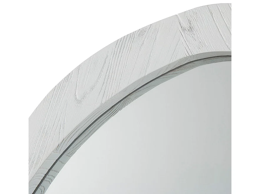 Espejo de pared de madera ovalado blanco Blac