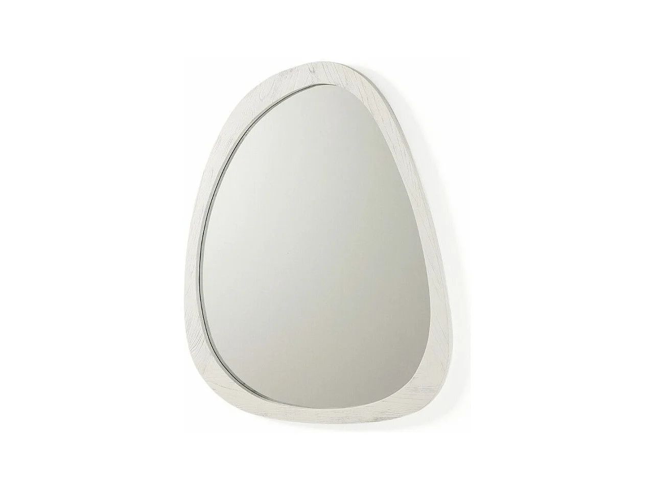 Miroir mural ovale bois blanc Blac