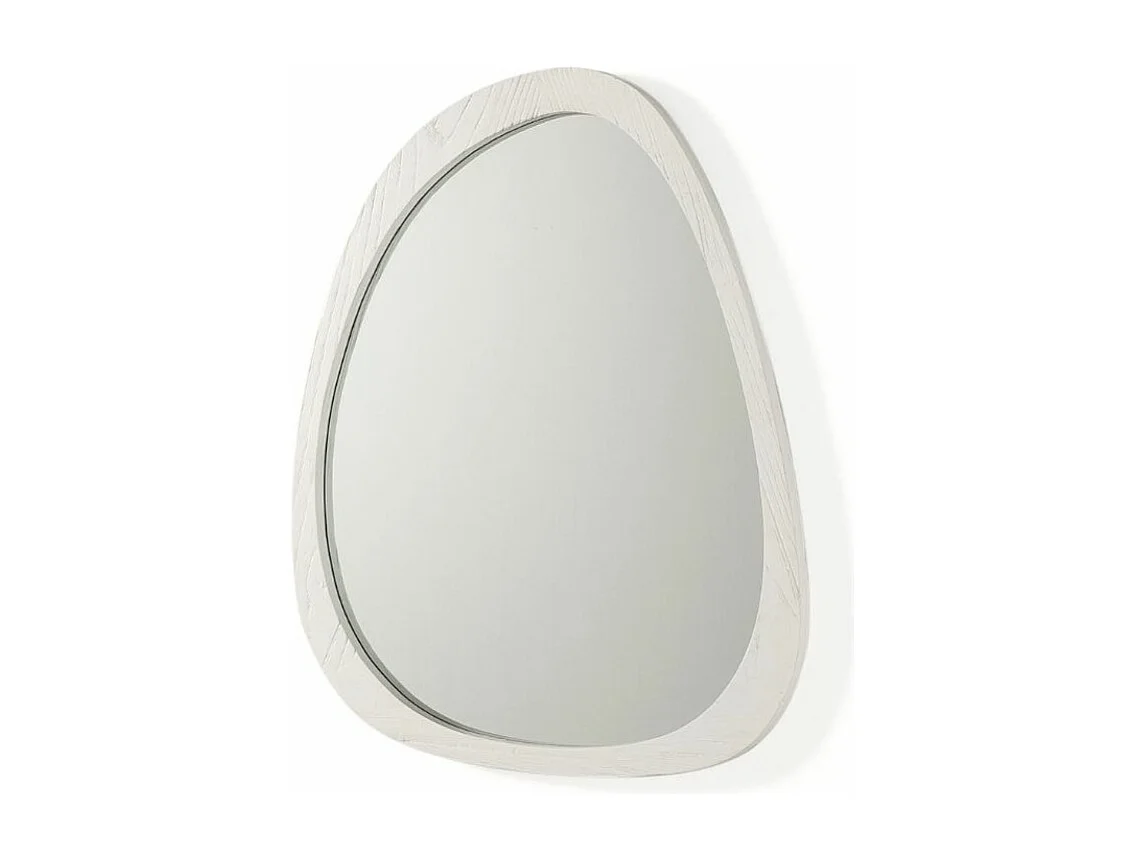 Miroir mural ovale bois blanc Blac L 81cm