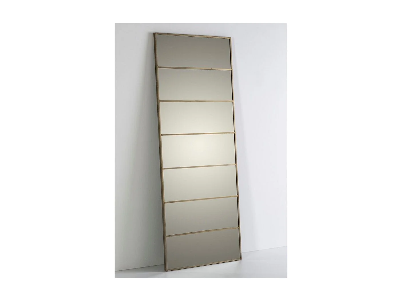 Miroir rectangulaire métal doré et verre Mety