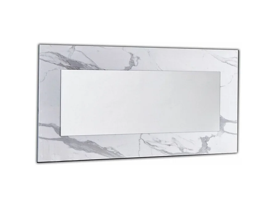 Botela gelakte houten wandspiegel met wit marmereffect 190 cm