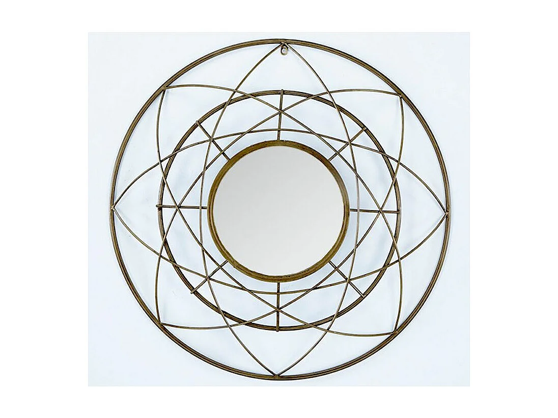 Espejo de pared redondo de metal dorado Roxane D 78 cm