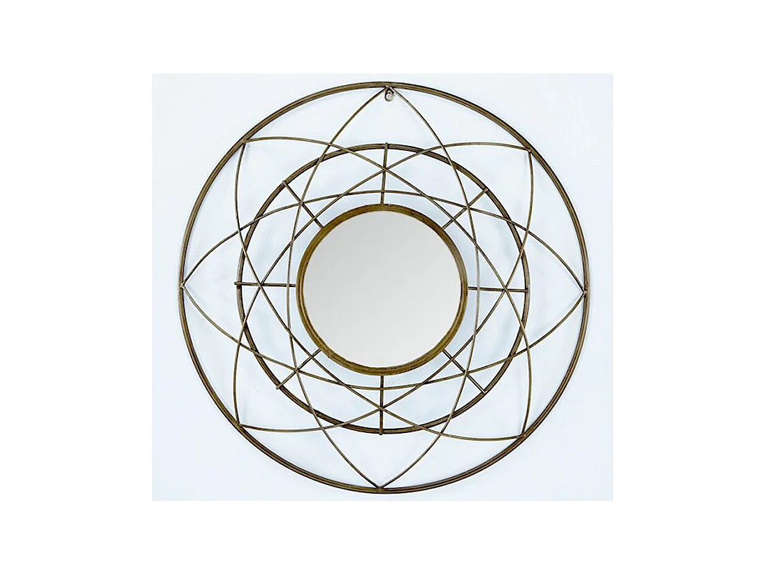 Miroir mural rond métal doré Roxane D 78cm