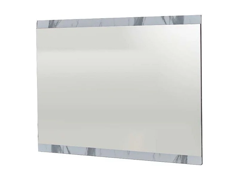 Miroir bois blanc laqué effet marbre Krystal 110cm