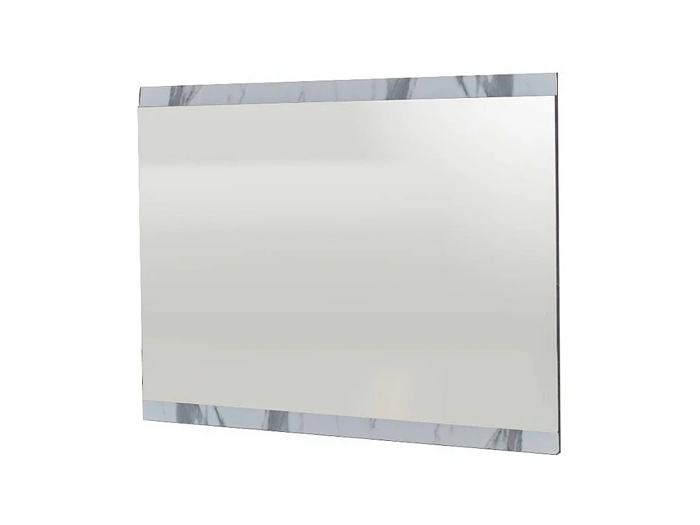 Miroir bois blanc laqué effet marbre Krystal 110cm