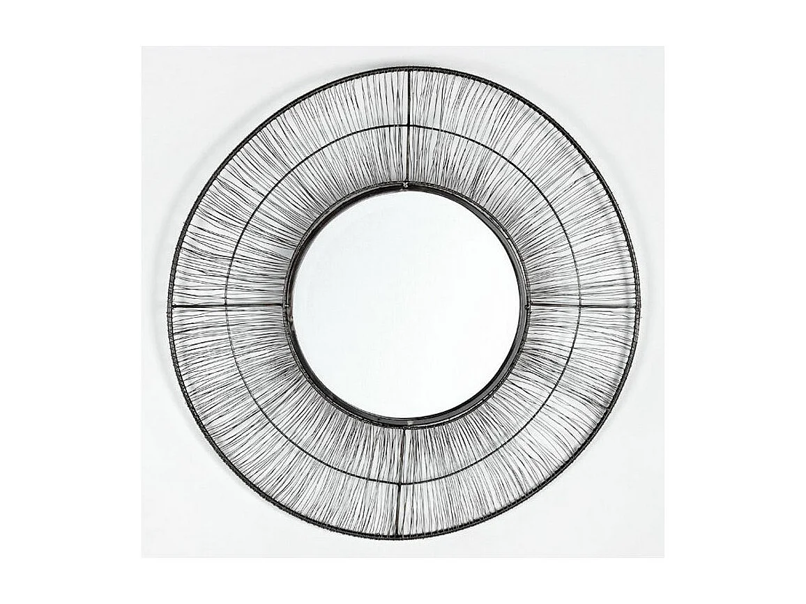 Miroir mural rond métal noir vieilli Roxy