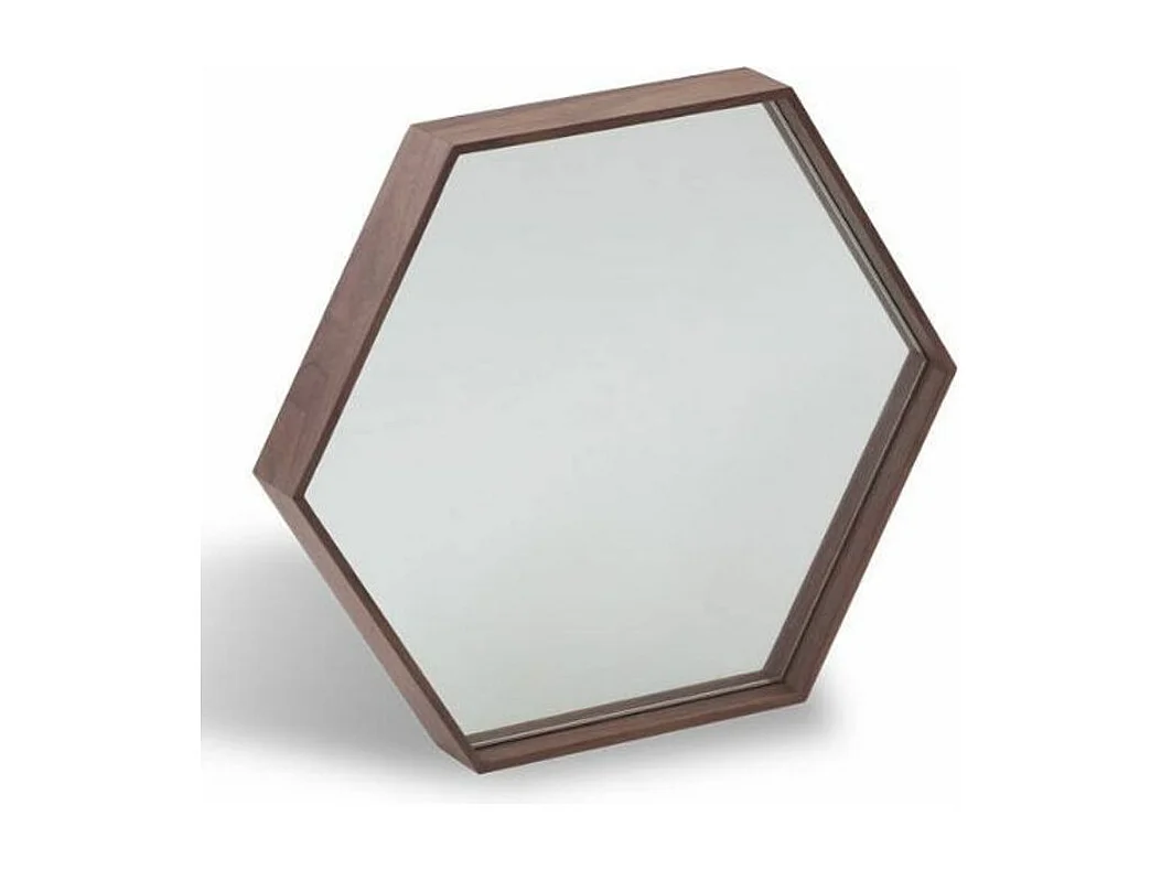 Miroir mural bois plaqué noyer Launa