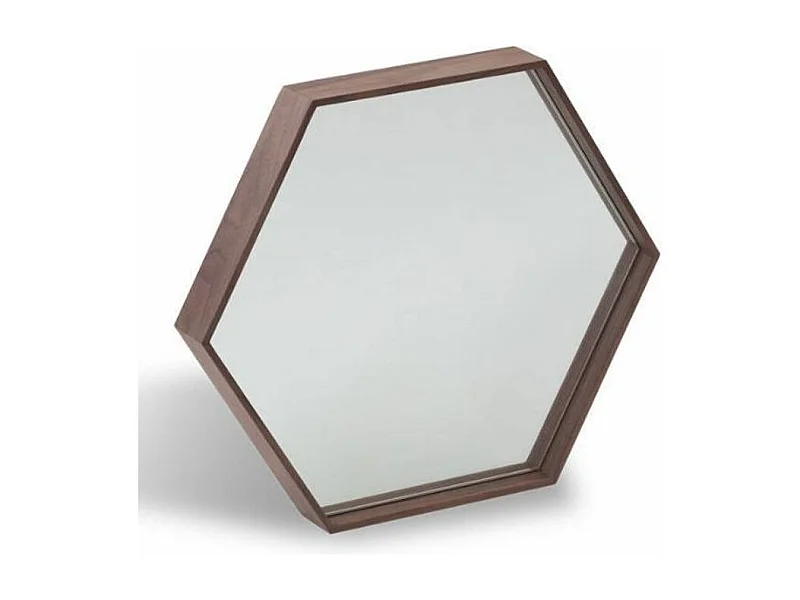 Miroir mural bois plaqué noyer Launa