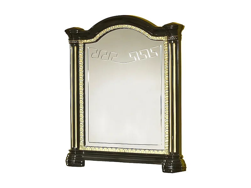 Miroir mural laqué noir et doré Savana 94cm