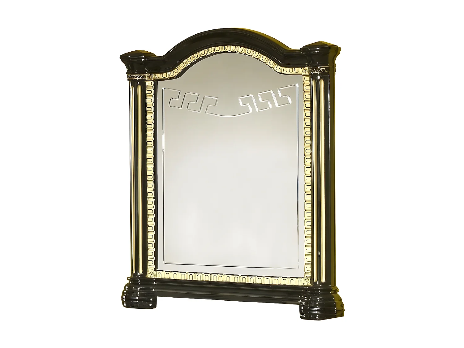 Miroir mural laqué noir et doré Savana 94cm