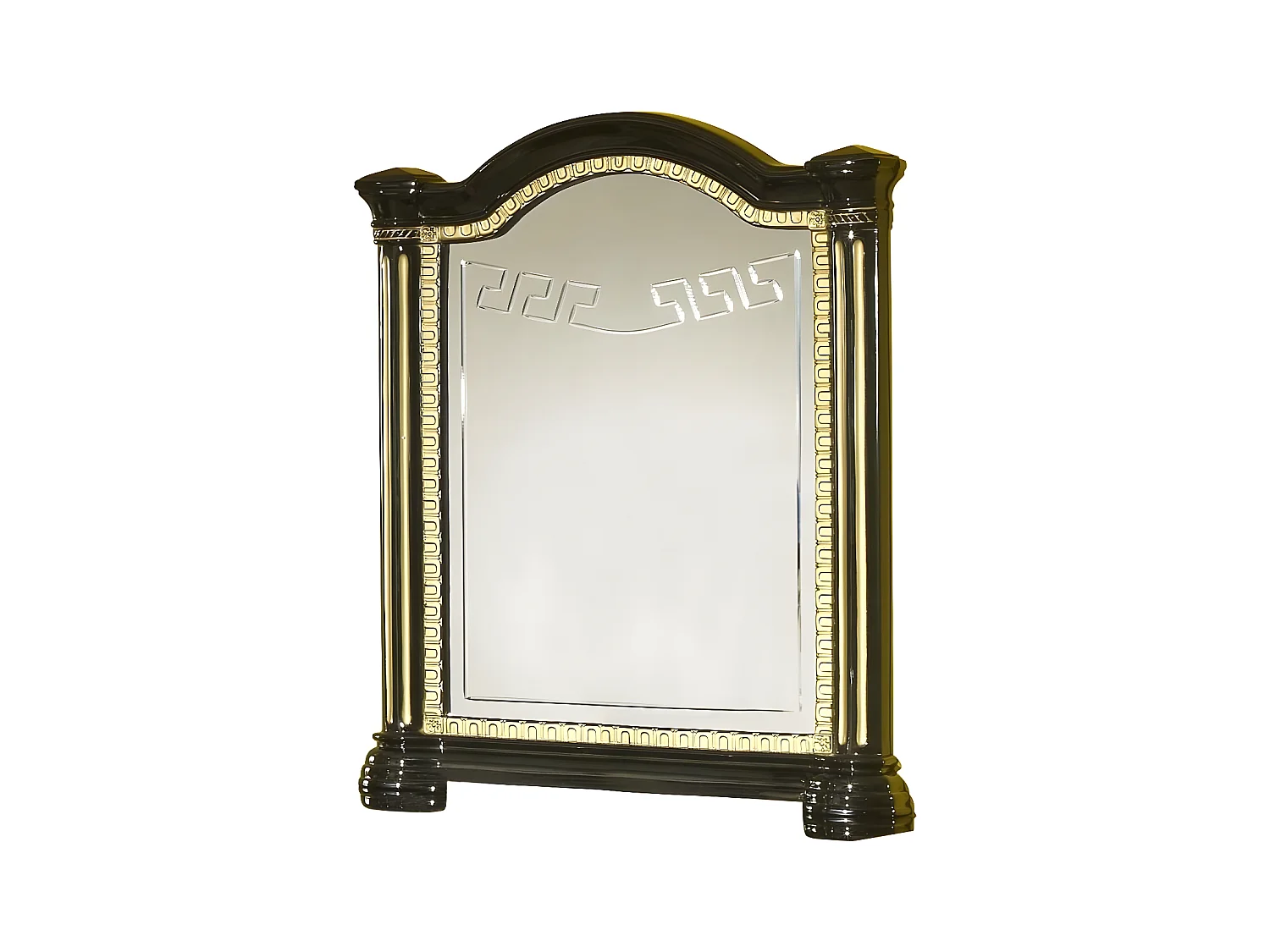 Miroir mural laqué noir et doré Savana 94cm