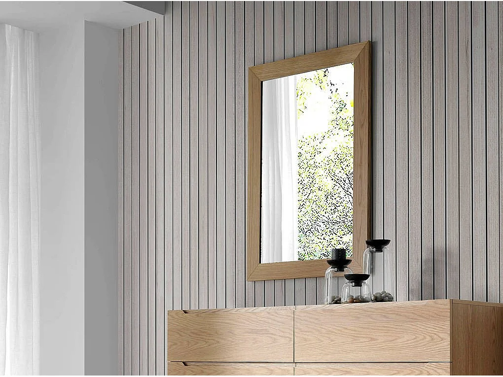 Miroir mural bois plaqué chêne Zooka